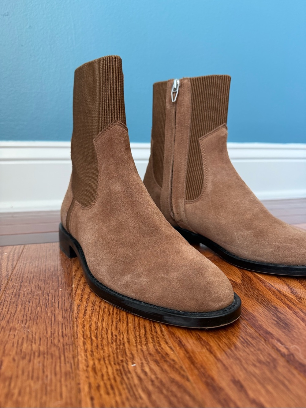 Dolce Vita Tan Suede Chelsea Ankle Boots